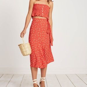 Faithfull the Brand Linnie skirt and Sloane top